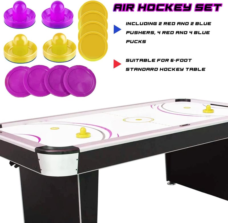 Inscool Air Hockey Pushers and Pucks - Air Hockey Paddles and Goal Handles Replacement Accessories for Game Tables (4 Pushers, 8 Pucks) - Image 2